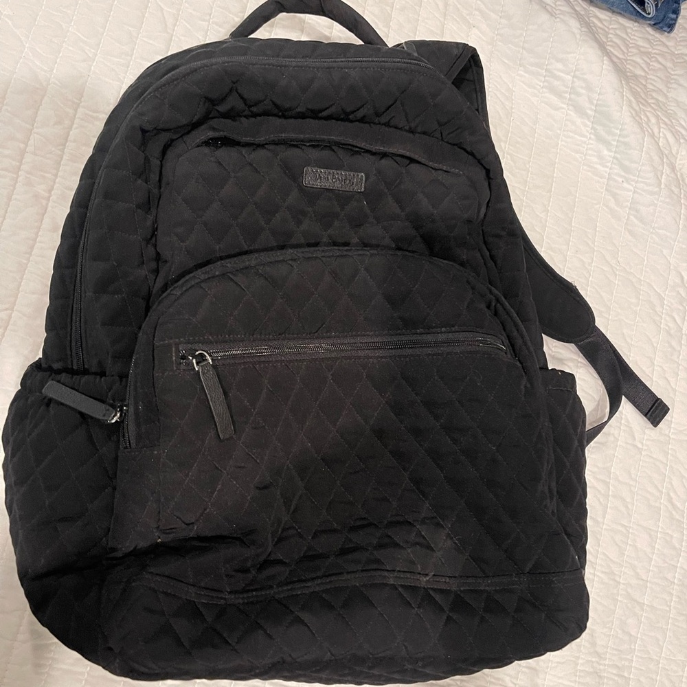 Vera Bradley black quilted backpack like new